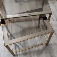 tavolini salotto vetro e ottone