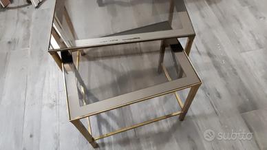 tavolini salotto vetro e ottone