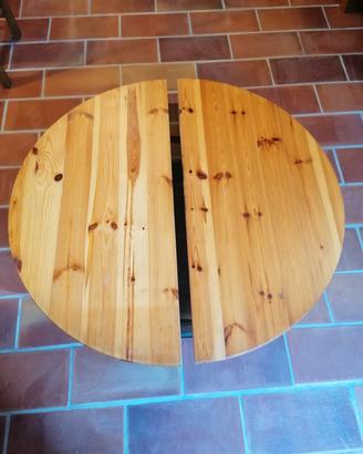 piano circolare in pino massiccio