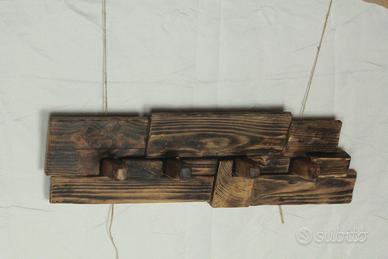 Appendiabiti rustico - legno fatto a mano