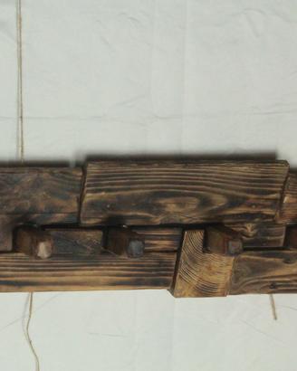 Appendiabiti rustico - legno fatto a mano