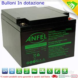 N.4 Batterie Ricaricabili al Piombo 12V 26Ah
