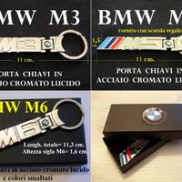 BMW M3 M5 M6 PORTACHIAVI metallo cromato + BOX