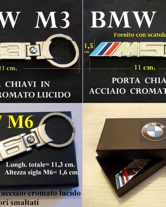 BMW M3 M5 M6 PORTACHIAVI metallo cromato + BOX