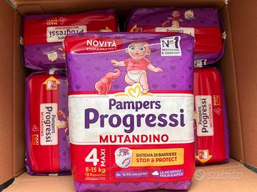 5 pacchi pampers mutandino progressi taglia 4
