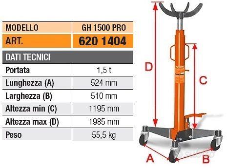 Sollevatore idraulico professionale per sottoponte - Giardino e Fai da te  In vendita a Napoli