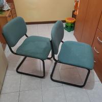 Coppia di Sedie Cantilever Vintage - Tessuto Verde