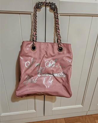 camomilla borsa lucida rosa/ borsa spalla/ borsa r