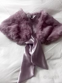 Coprispalle in pelliccia e raso