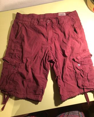 Pantaloncini cargo bordò