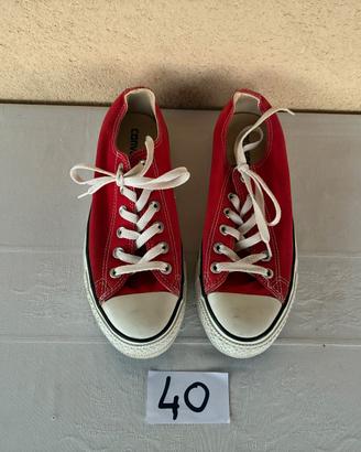 snickers converse in tela rossa numero 40