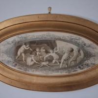 quadro ovale con putti