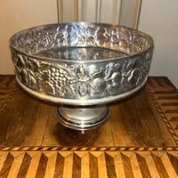 Fruttiera in argento 800 e cristallo