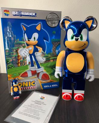 Medicom Bearbrick Sonic  100% e 400% Set. cromato
