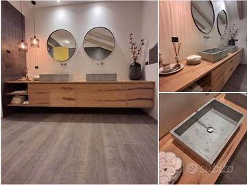 Mobile bagno sospeso in rovere