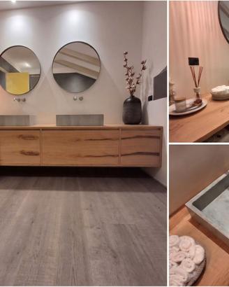Mobile bagno sospeso in rovere