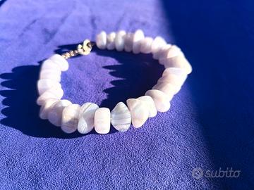 Bracciale Agata Pizzo Blu e Argento Misura Comoda