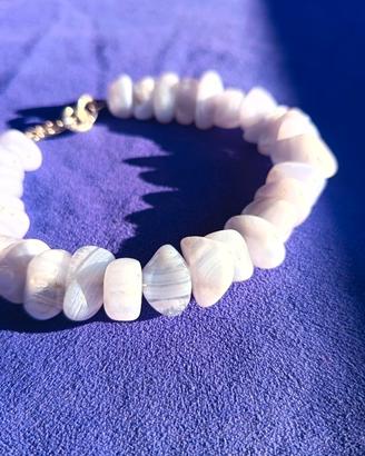 Bracciale Agata Pizzo Blu e Argento Misura Comoda