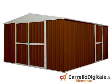 Box deposito lamiera zincata 360x430 legno scuro