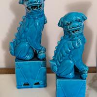 Cani Leoni Guardiani Fo Porcellana Smalto Turches