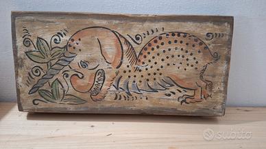 Tavoletta decorata Bestiario (unicorno)
