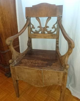 Sedia poltroncina antica legno