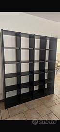 Libreria grande 4 colonne marrone scuro/nero legno