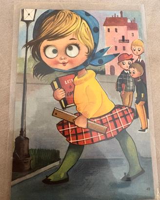 Cartolina vintage anni ‘60 illustrativa