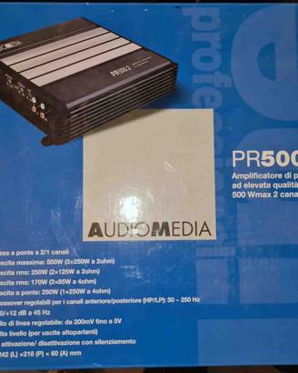 Amplificatore Auto 2 Canali 500W Power Mosfet Hi-F