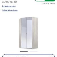 Cabina armadio con specchi e 7 ripiani inclusi