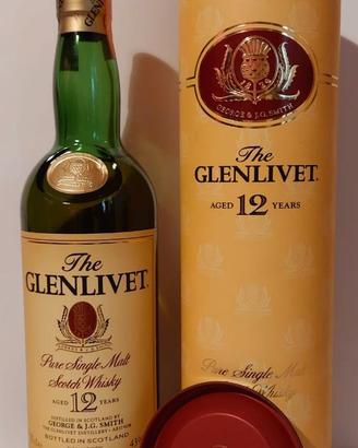 Glenlivet 12 anni in tubo rotondo anni '90