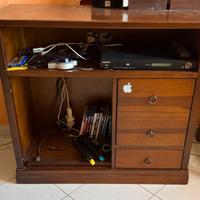 MOBILE TV COLOR NOCE VANO CON PORTA VETRO CASSETTI