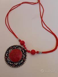 Collana Diaspro Rosso Afgana Artigianale 
