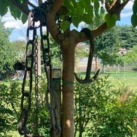 Catena per aratri o carri antica con gancio mucch