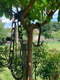 Catena per aratri o carri antica con gancio mucch