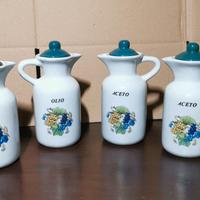 Set olio e aceto in ceramica decorata 