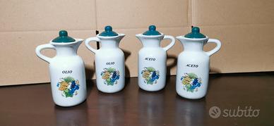 Set olio e aceto in ceramica decorata 