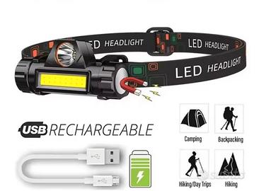 Frontalino led ricaricabile USB 