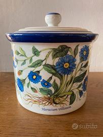 Barattolo in ceramica artistica dipinto a mano