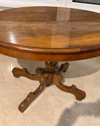 Tavolino ovale antico stile 800 in noce scuro