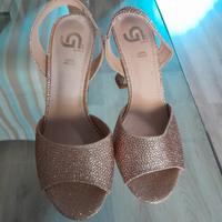 sandali brillantini oro