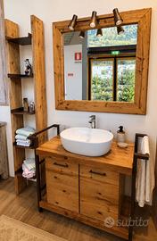 Mobile bagno artigianale in legno massello – Nuovo