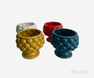 Set 4 vasi pigna in ceramica