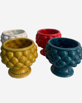 Set 4 vasi pigna in ceramica