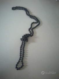 Collana perle nere bigiotteria