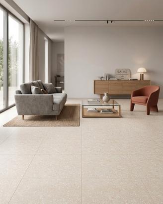 Pavimento in gres Terrazzo Cream 60x60 e 60x120