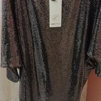 maglia in paillettes argento 