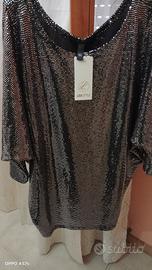maglia in paillettes argento 