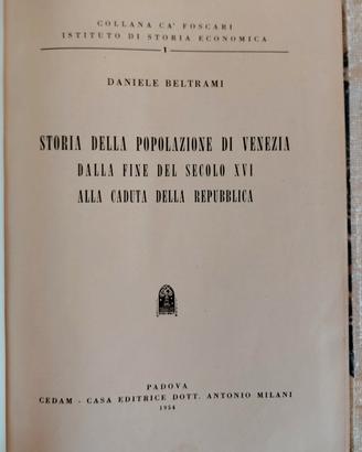 Libro Raro 1954 Beltrami Venezia Num. 40 Autografo