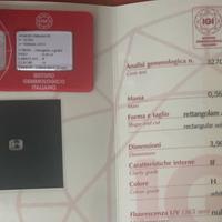 Diamante nat 0.56 ct. H/IF smerald Blister + Cert